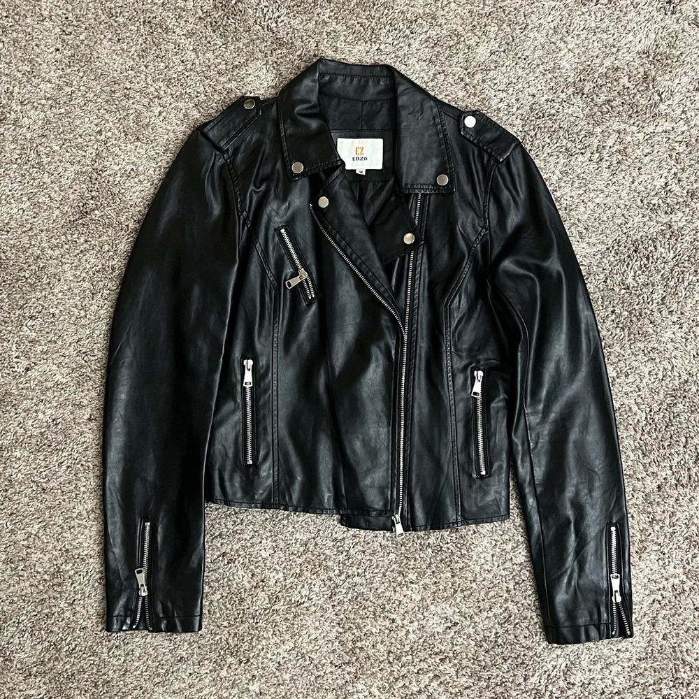 EZ ERZR Black Leather Jacket